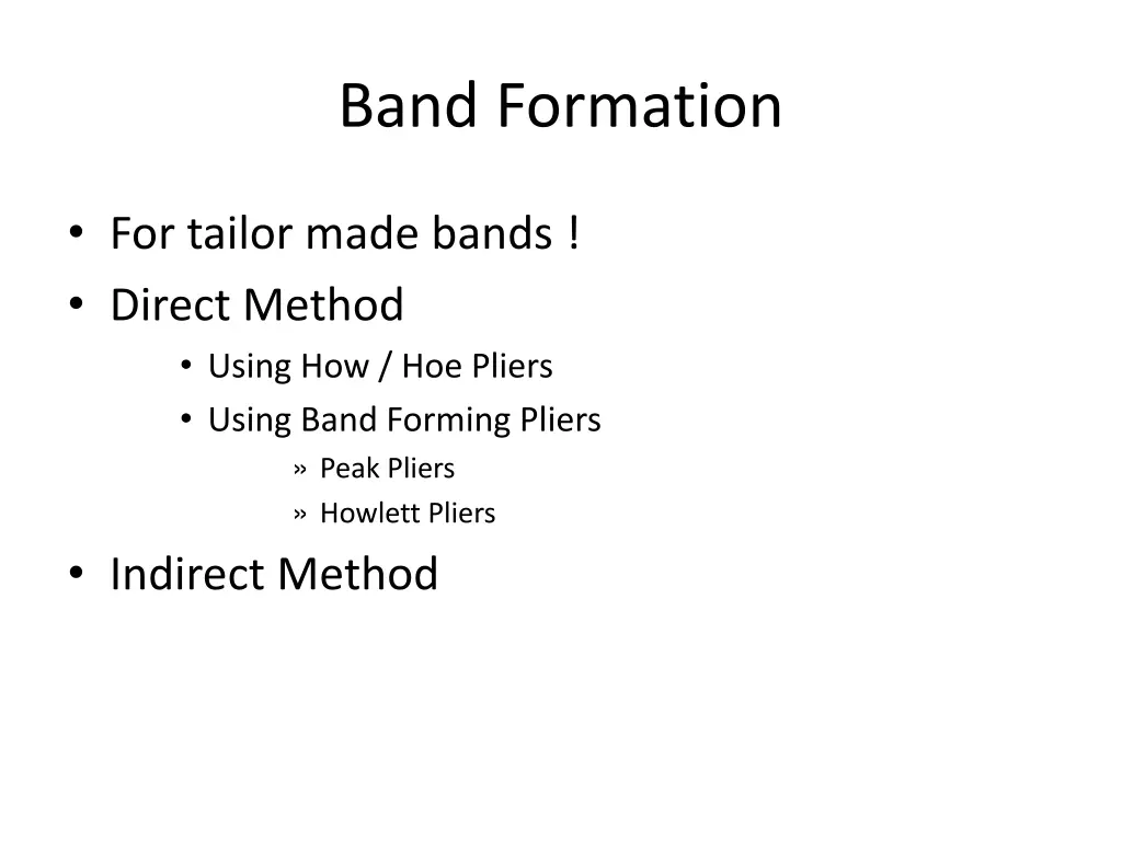 band formation