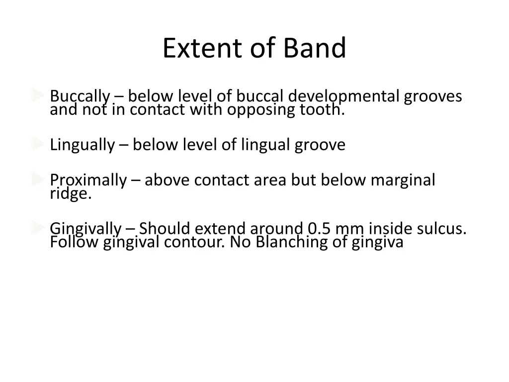 extent of band