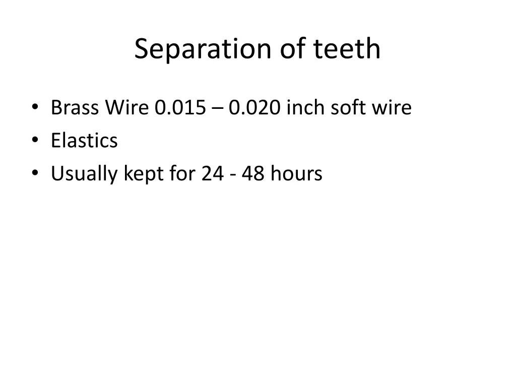 separation of teeth