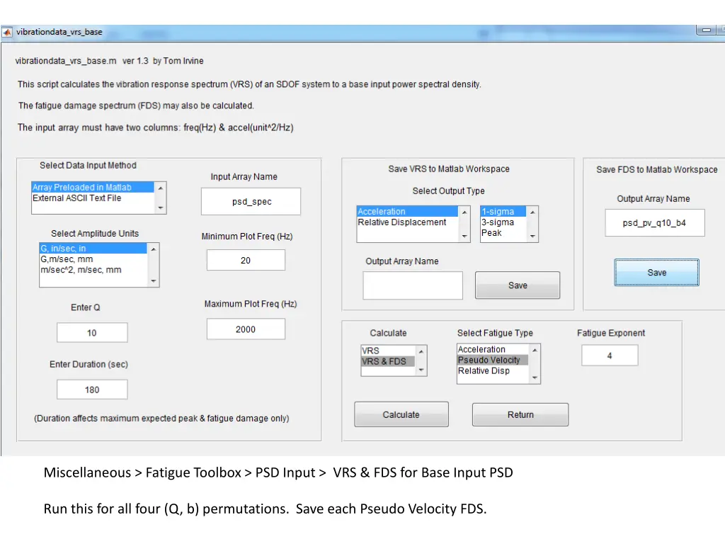 miscellaneous fatigue toolbox psd input