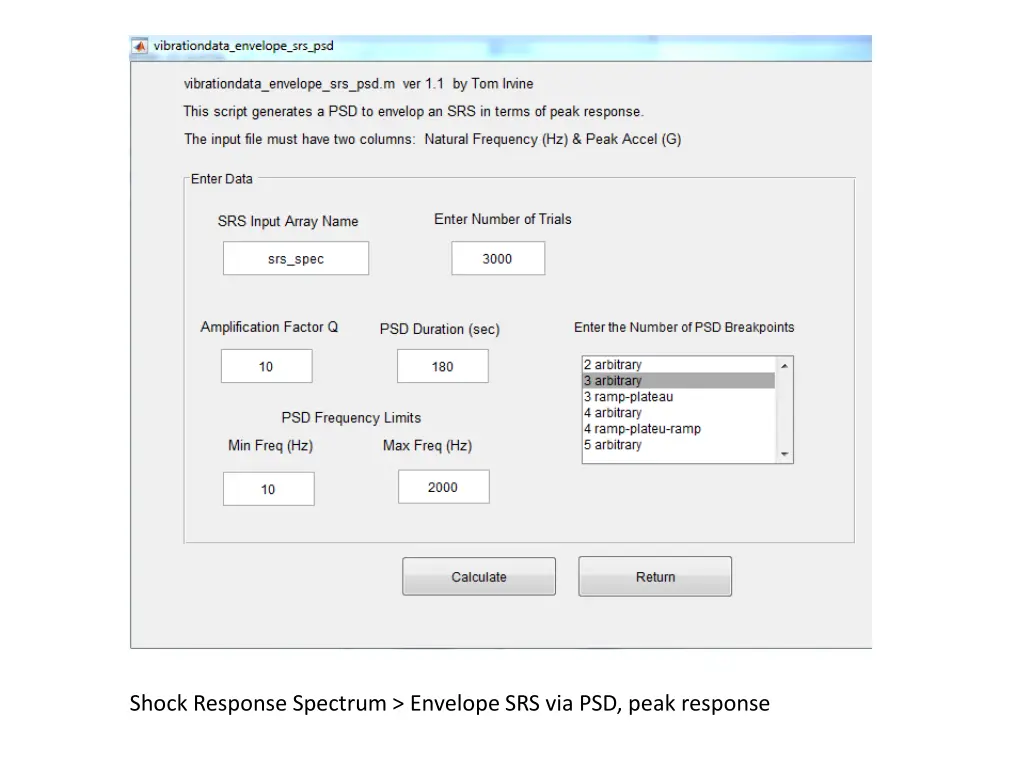 shock response spectrum envelope srs via psd peak