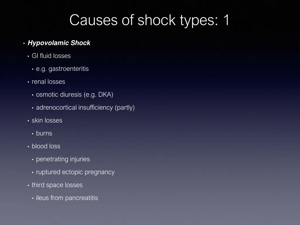 causes of shock types 1