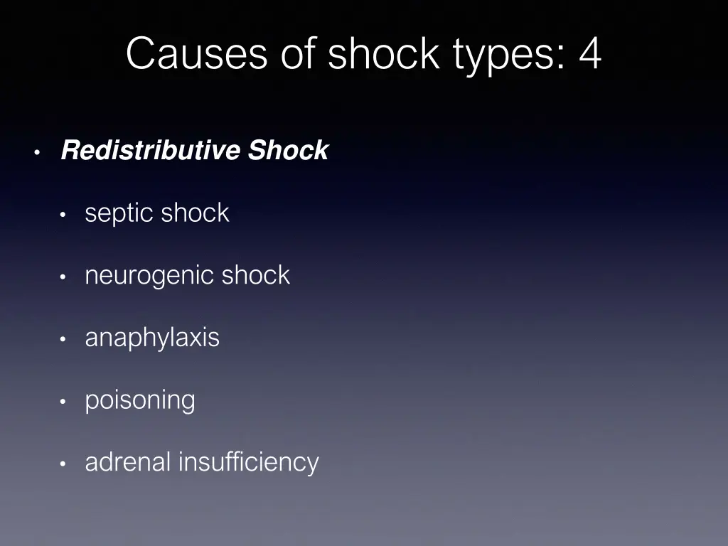 causes of shock types 4