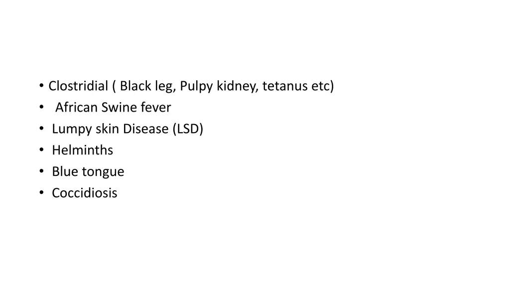 clostridial black leg pulpy kidney tetanus