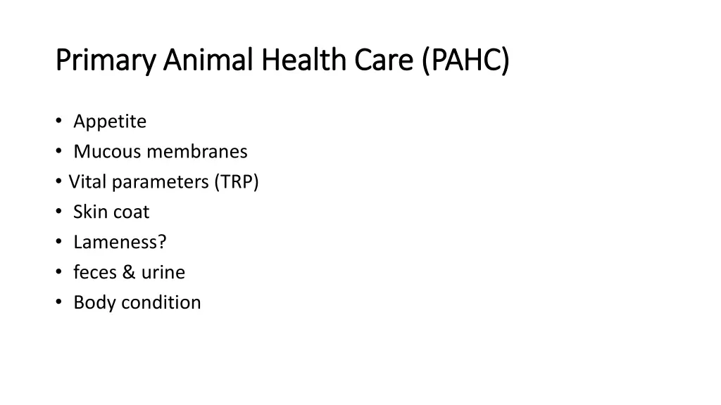 primary animal health care pahc primary animal