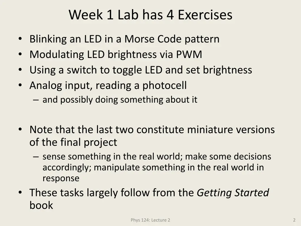 week 1 lab has 4 exercises