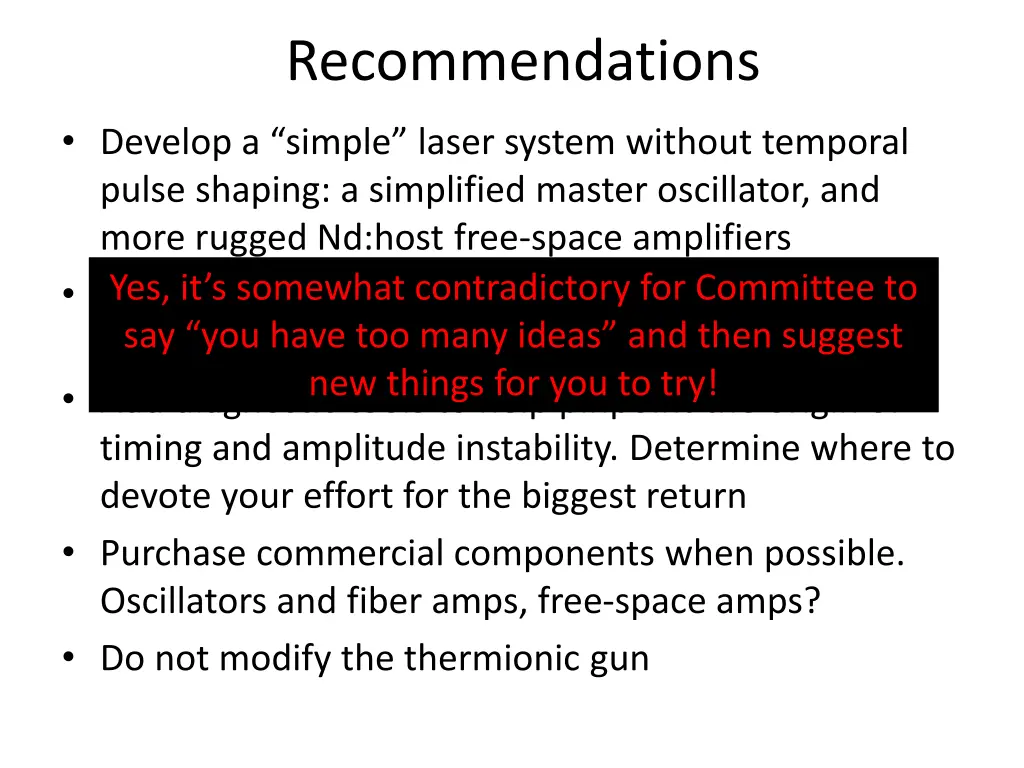 recommendations