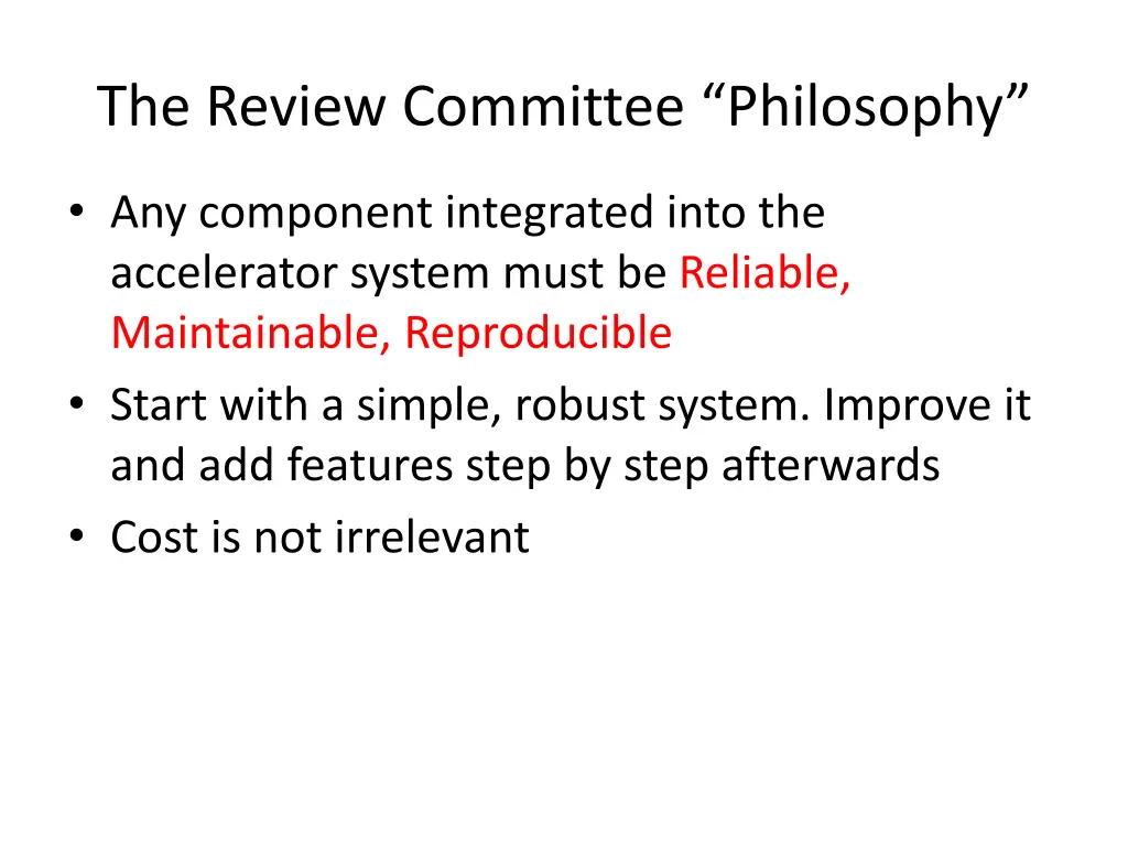 the review committee philosophy