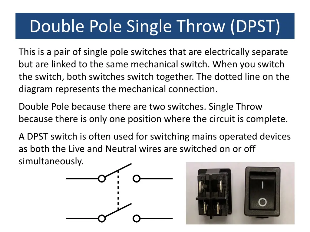 double pole single throw dpst