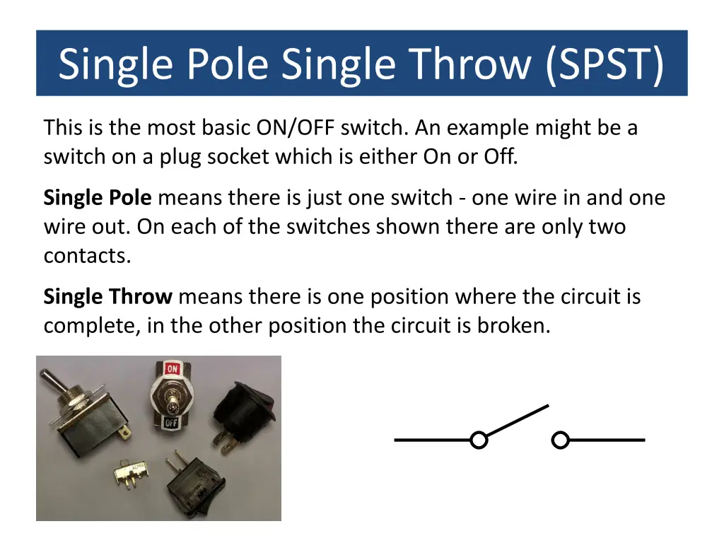 single pole single throw spst