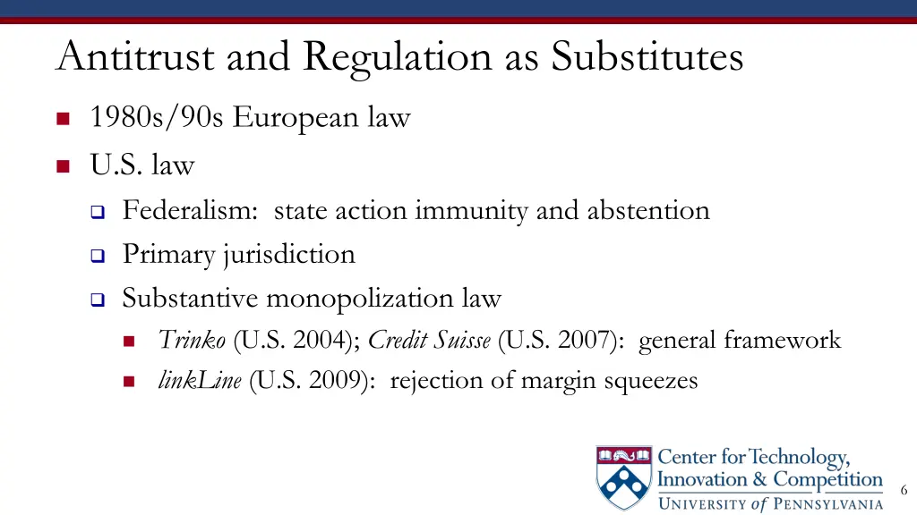 antitrust and regulation as substitutes 1