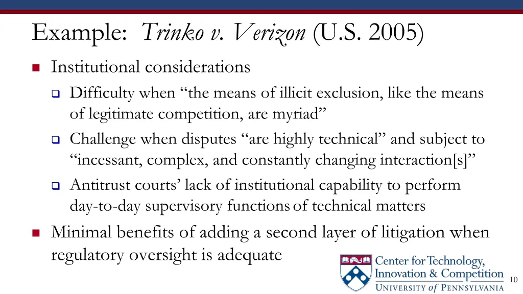 example trinko v verizon u s 2005 1