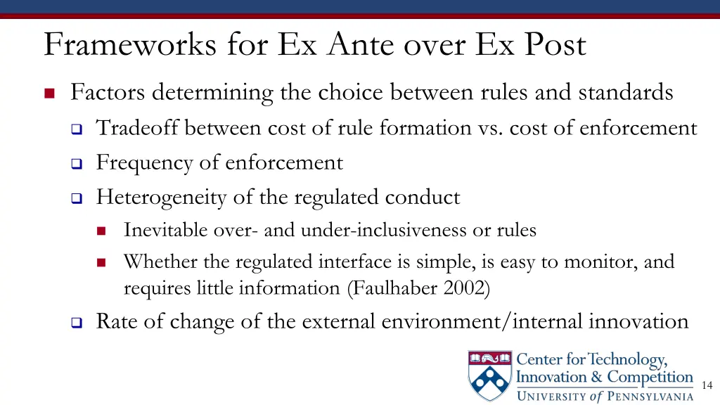 frameworks for ex ante over ex post 2