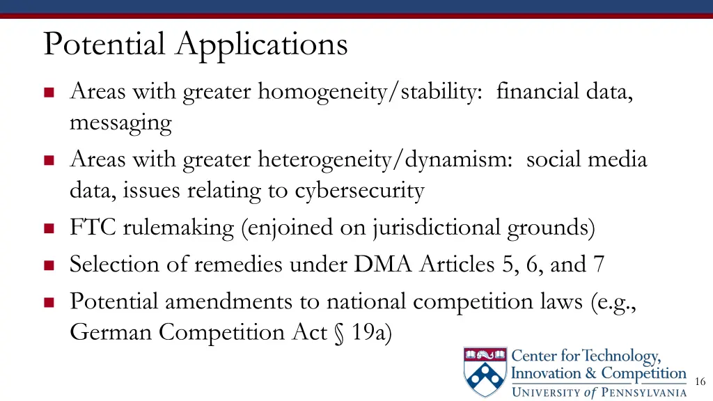 potential applications