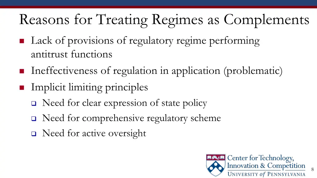 reasons for treating regimes as complements