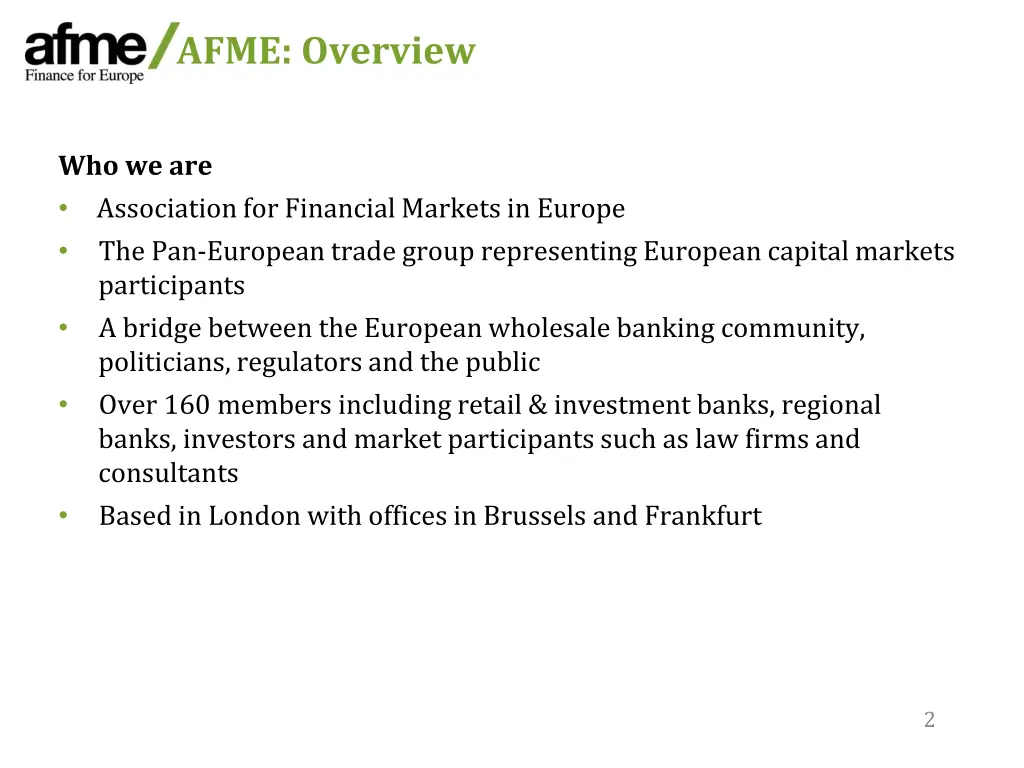 afme overview