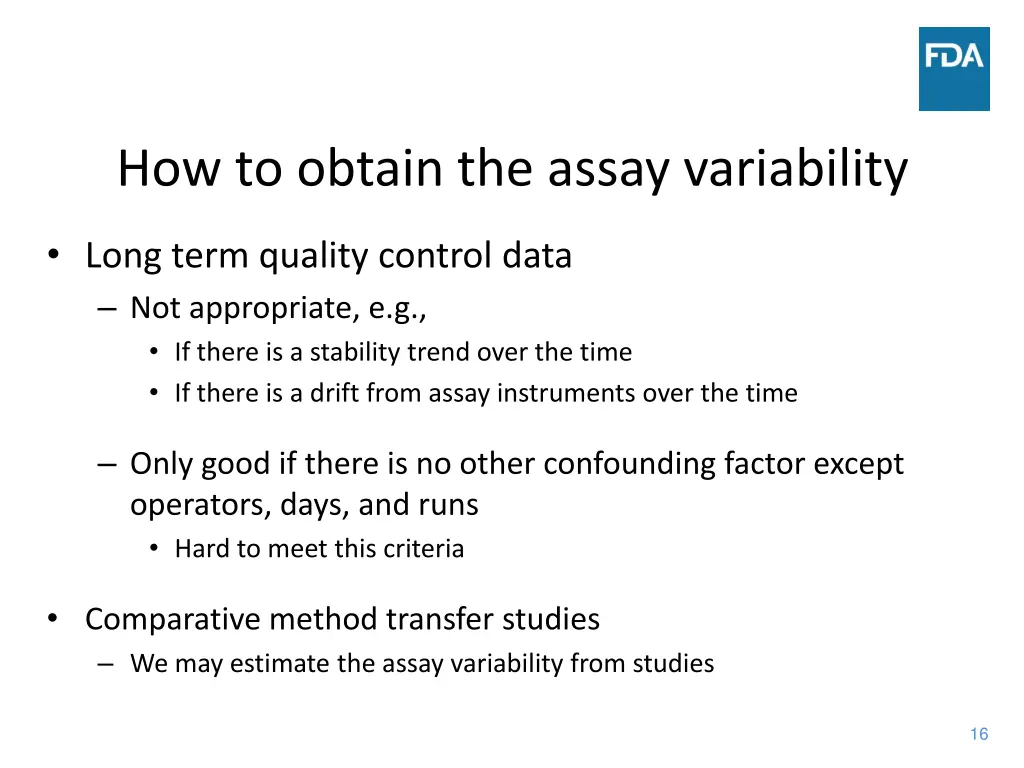 how to obtain the assay variability