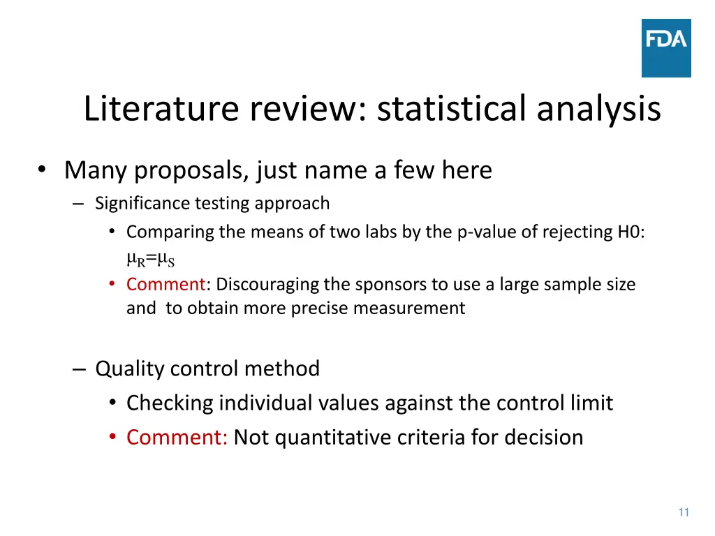 literature review statistical analysis