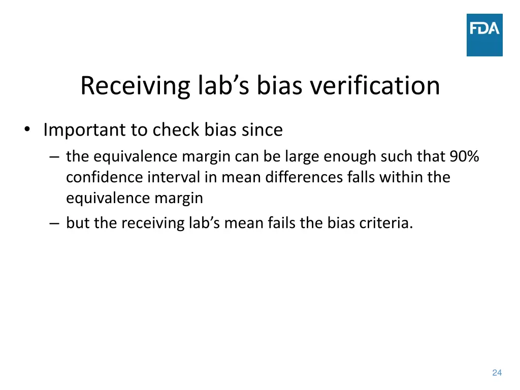 receiving lab s bias verification