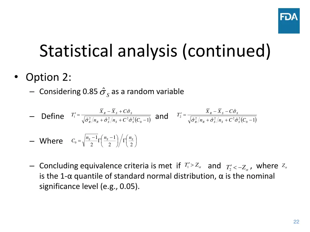 statistical analysis continued