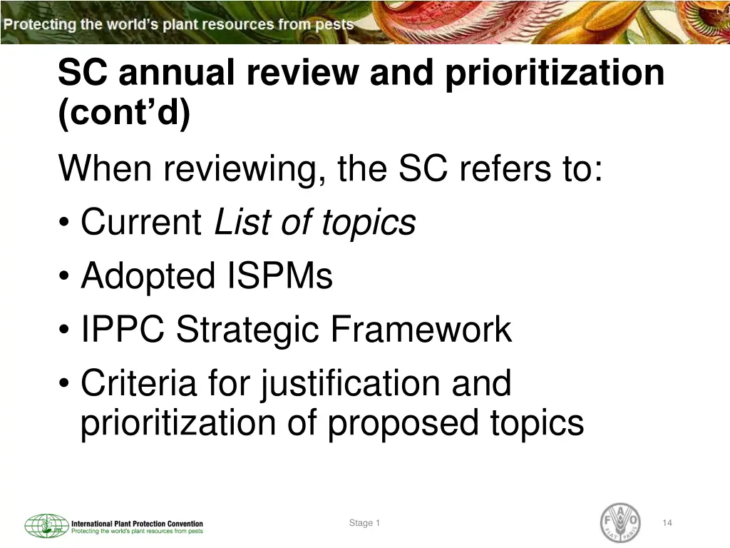 sc annual review and prioritization cont d when