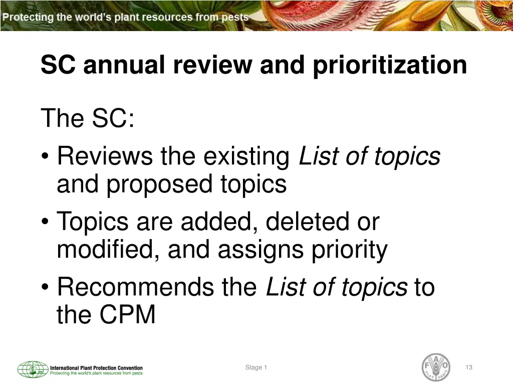 sc annual review and prioritization