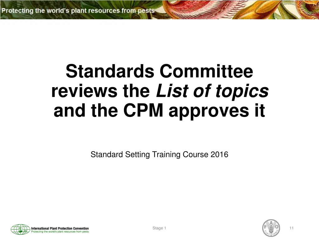 standards committee reviews the list of topics