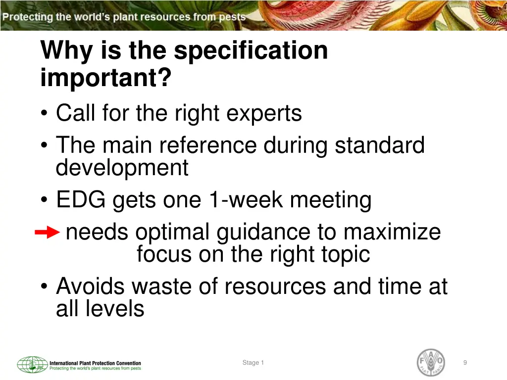 why is the specification important call