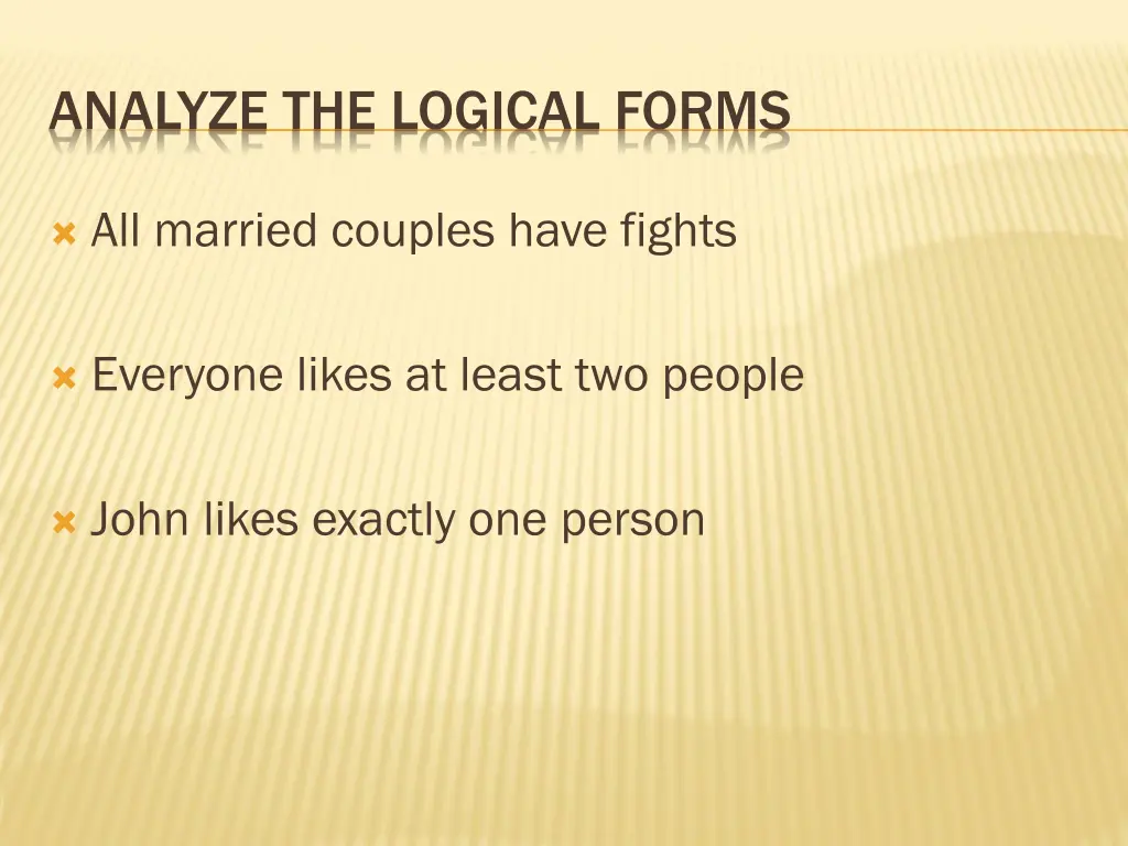 analyze the logical forms