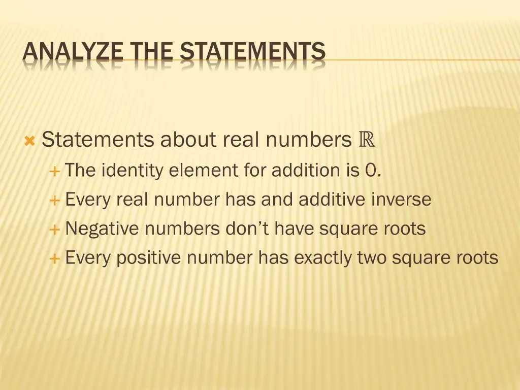 analyze the statements