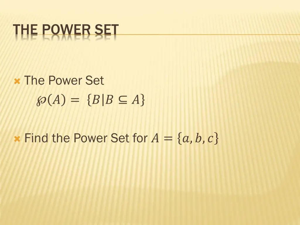 the power set
