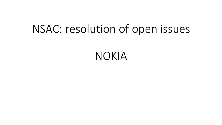 nsac resolution of open issues