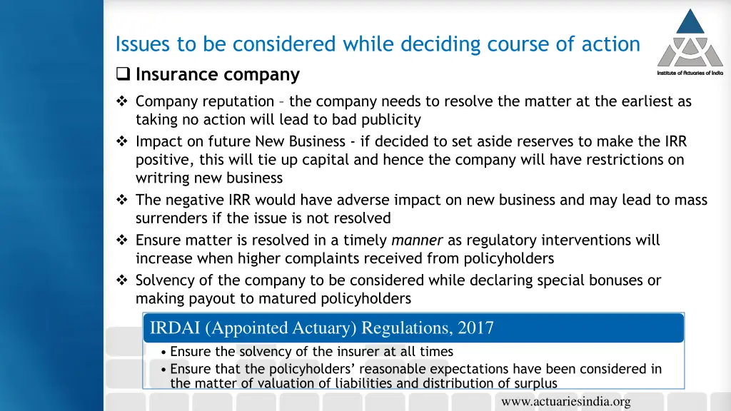 issues to be considered while deciding course 2
