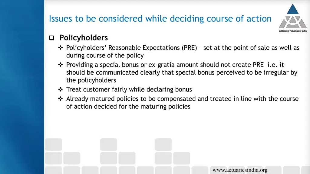 issues to be considered while deciding course