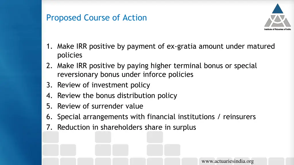 proposed course of action 1