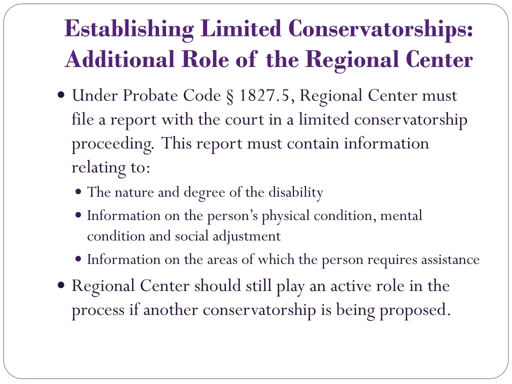 establishing limited conservatorships additional