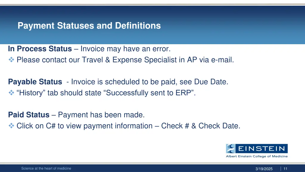 payment statuses and definitions