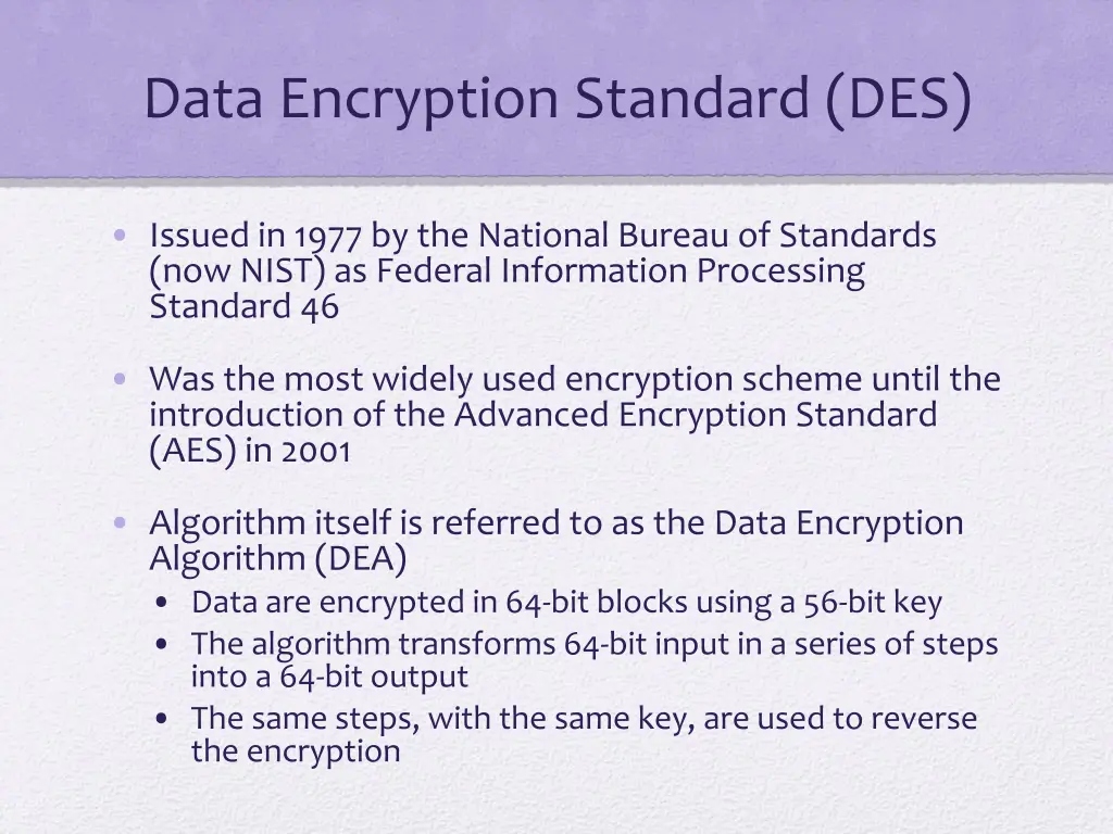 data encryption standard des
