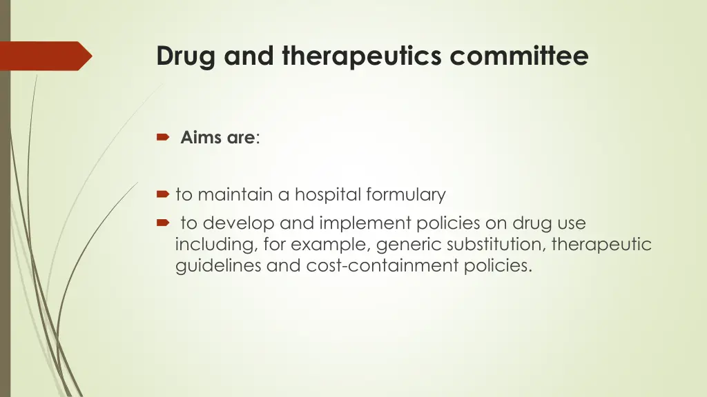 drug and therapeutics committee