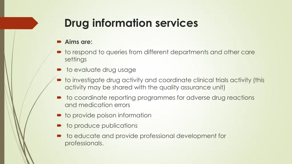 drug information services