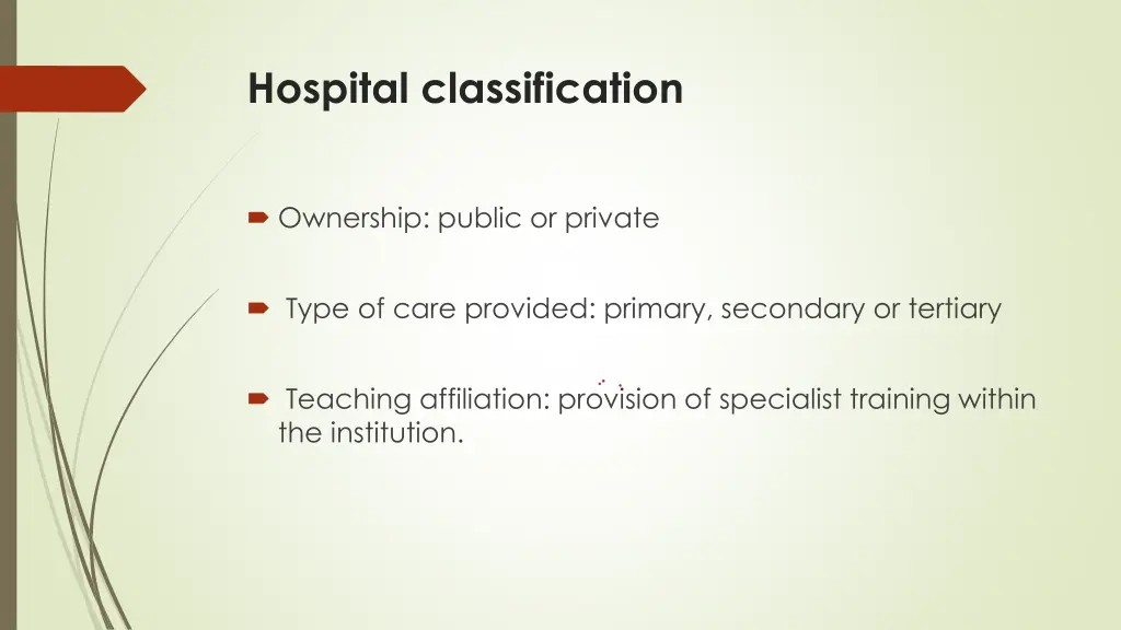 hospital classification
