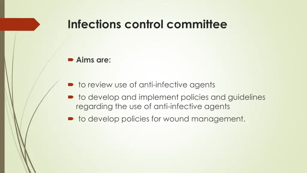 infections control committee