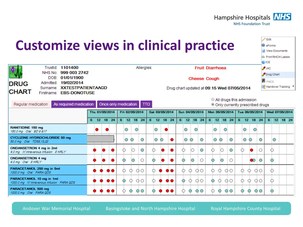customize views in clinical practice