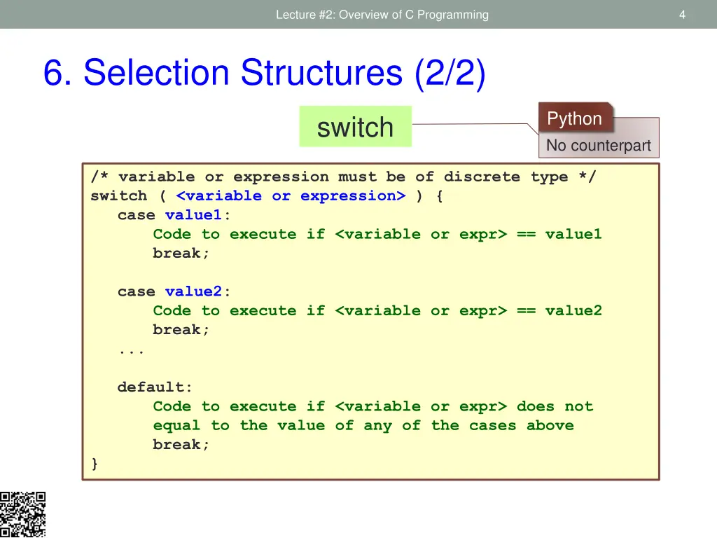 lecture 2 overview of c programming 1