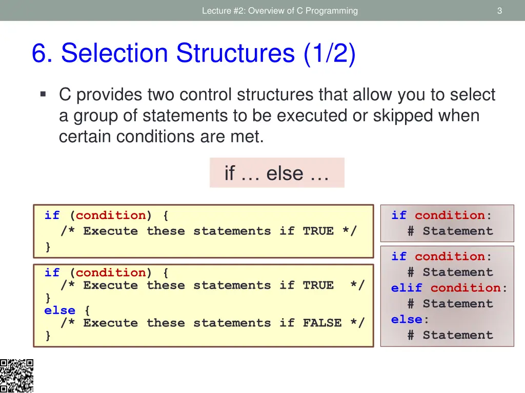 lecture 2 overview of c programming