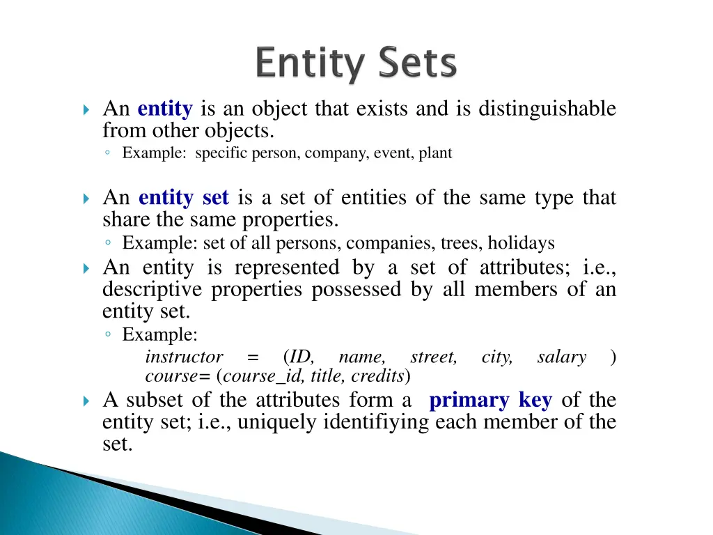 an entity is an object that exists