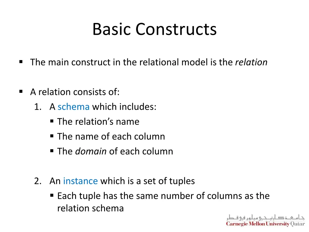 basic constructs