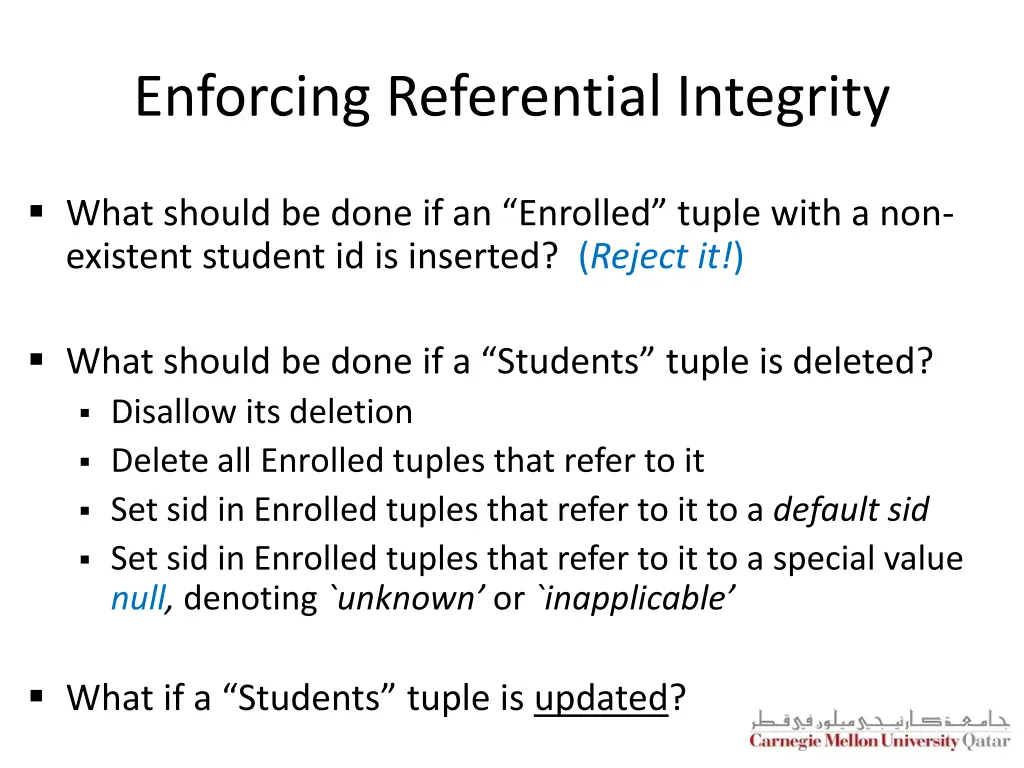 enforcing referential integrity