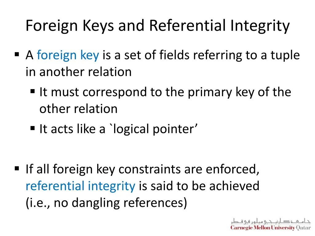 foreign keys and referential integrity