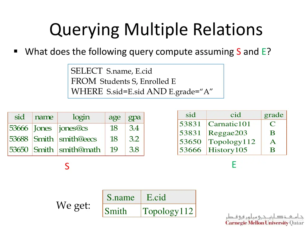 querying multiple relations